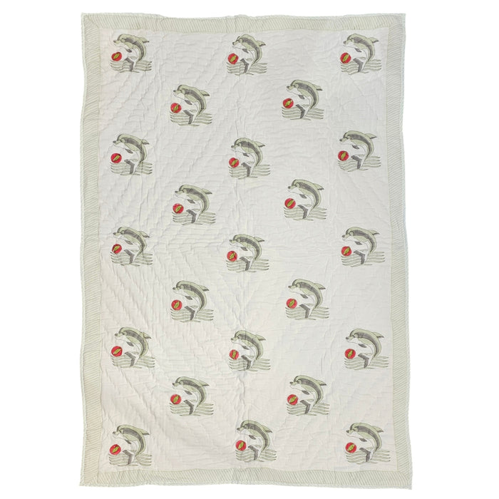 Green Dolphin Baby Quilt