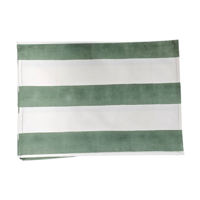 Block Print Cotton Placemats - Iguana Stripes Design