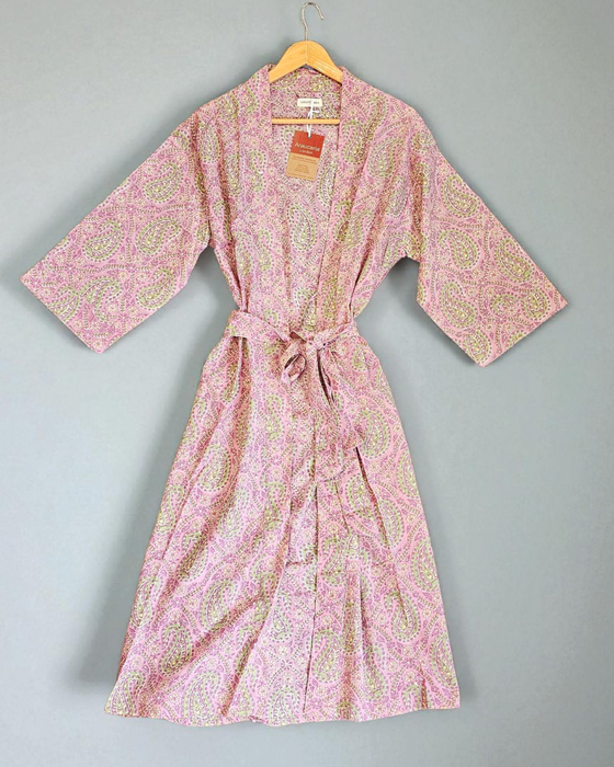 Café Palim Block Print Cotton Kimono