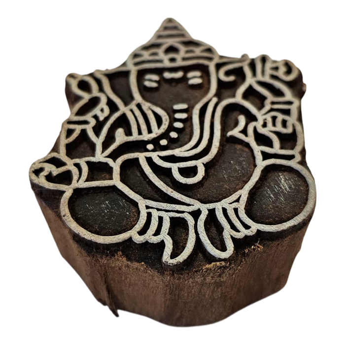 Ganesh Design Wooden Carved Printing Block