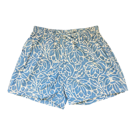 Dabu Print Cotton Boxer Shorts Cool Blue