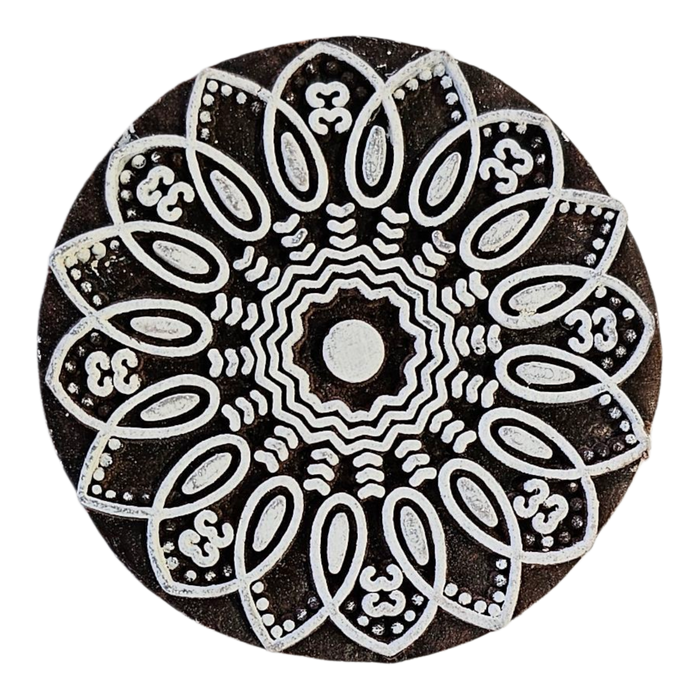 Mandala C Design Wooden Carved Printing Block