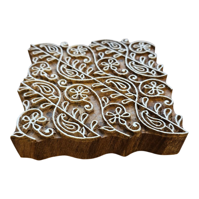Large Square Wooden Carved Printing Block (B)