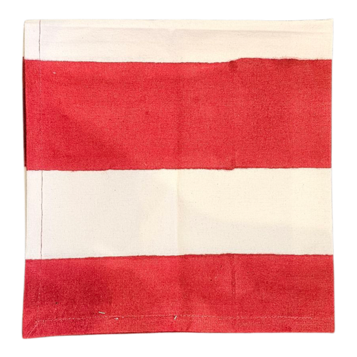 Block Print Cotton Napkins - Carmine Stripe