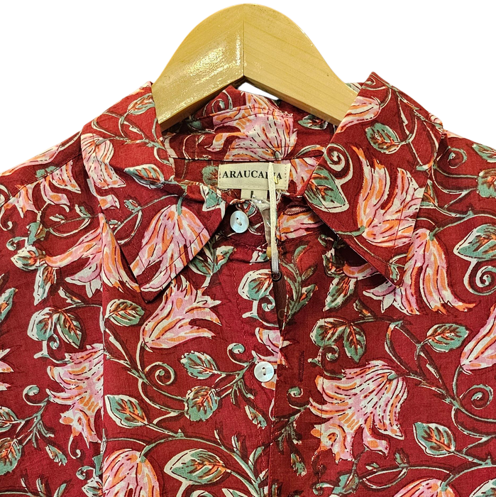 Block Print Shirt - Cardinal Pink