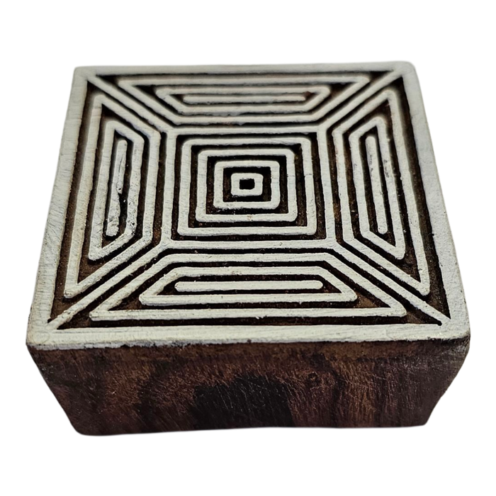 Square Design Wooden Carved Printing Block