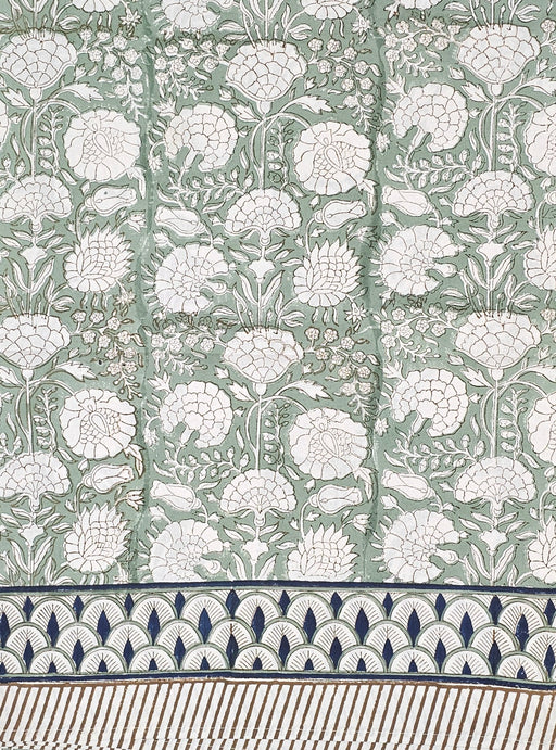 Block Print Tablecloth - Iguana Floral Design