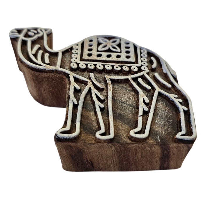 Camel Design Wooden Carved Printing Block