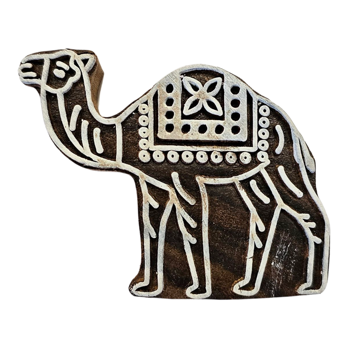 Camel Design Wooden Carved Printing Block