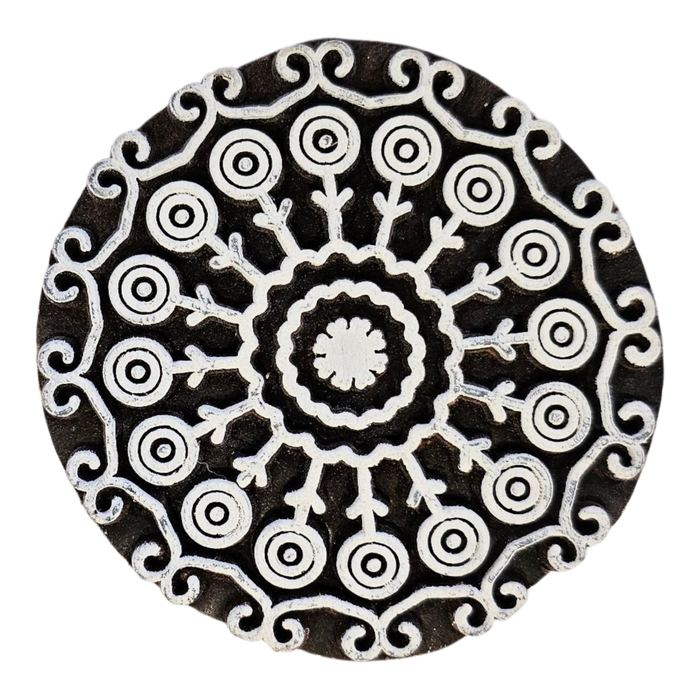 Mandala B Design Wooden Carved Printing Block