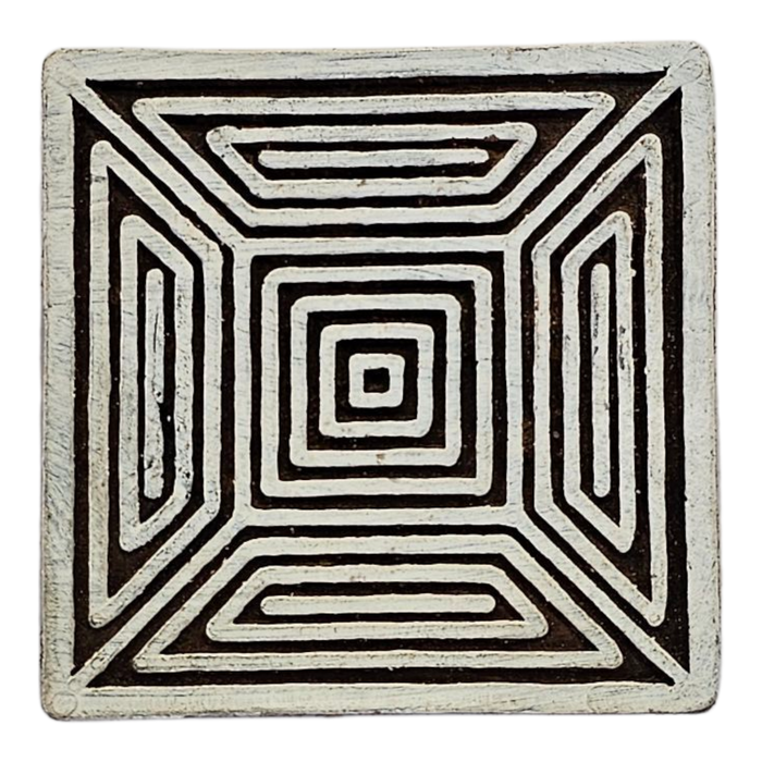 Square Design Wooden Carved Printing Block