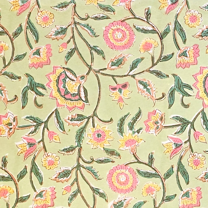 Beryl Green Block Print Tablecloth