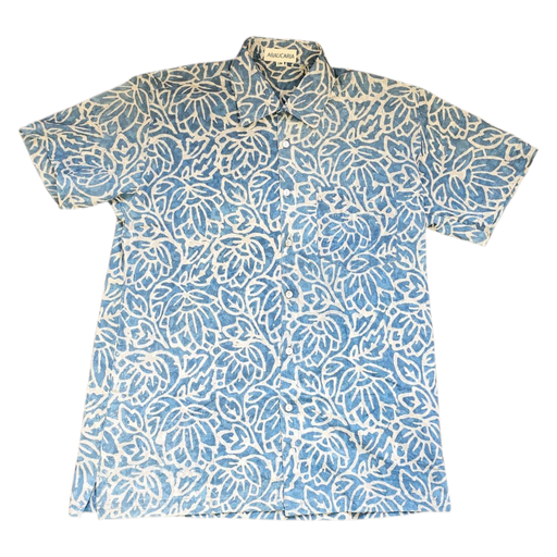 Dabu Print Short Sleeve Shirt - Cool Blue Design