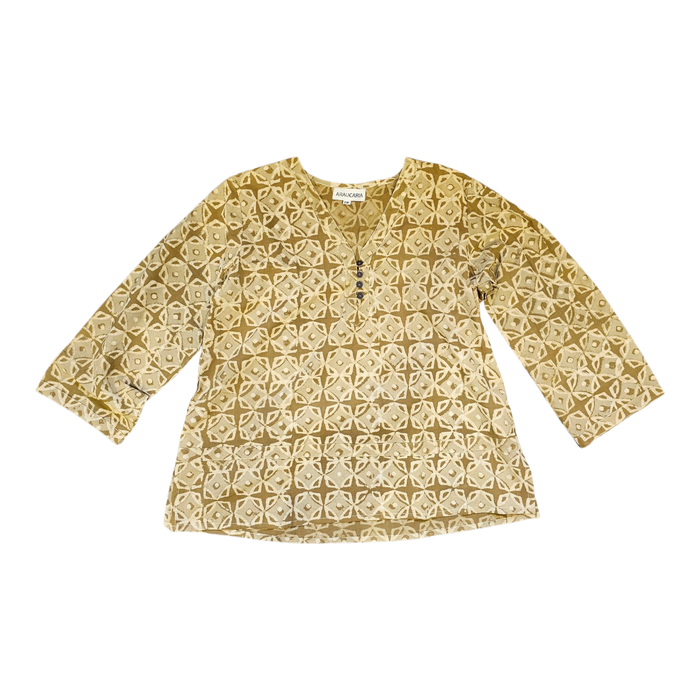 Dabu Print Cotton Top - Café Linen Design