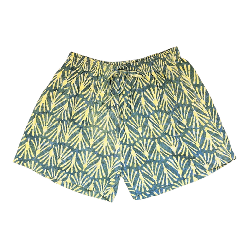 Dabu Print Cotton Boxer Shorts Teal Fan