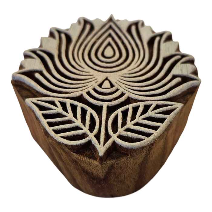 Lotus Design Wooden Carved Printing Block