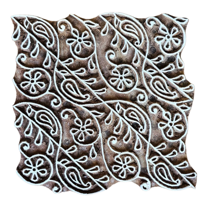 Large Square Wooden Carved Printing Block (B)