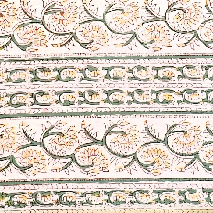 Beryl Green Block Print Tablecloth