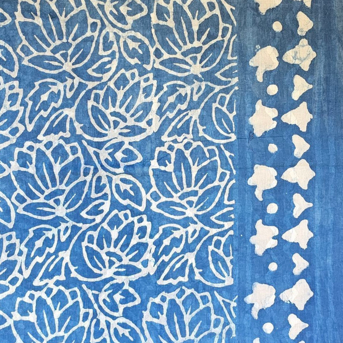 Dabu Print Cotton Sarong - Cool Blue Design