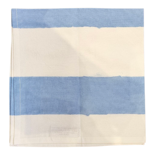 Block Print Cotton Napkins - Casper Stripe