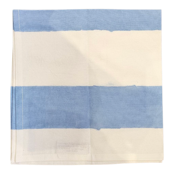 Block Print Cotton Napkins - Casper Stripe