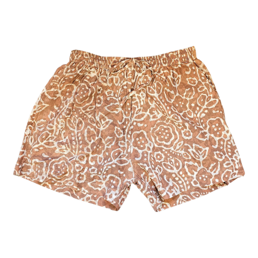 Dabu Print Cotton Boxer Shorts Brown Sugar