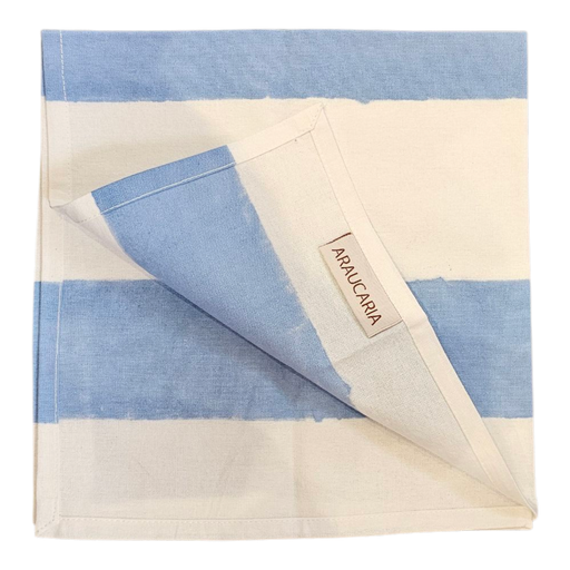 Block Print Cotton Napkins - Casper Stripe