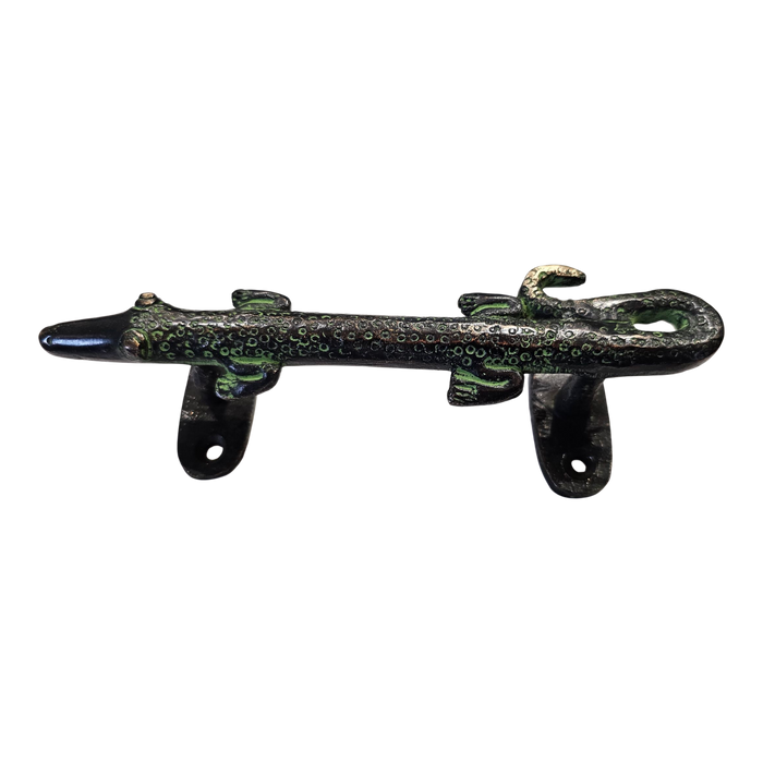 Green Long Crocodile Brass Handle