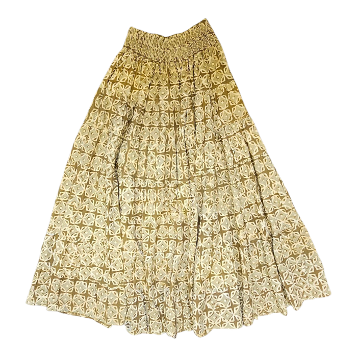 Dabu Print Cotton Skirt - Café Linen Design