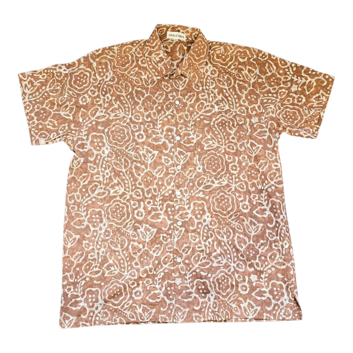 Dabu Print Short Sleeve Shirt - Brown Sugar Design