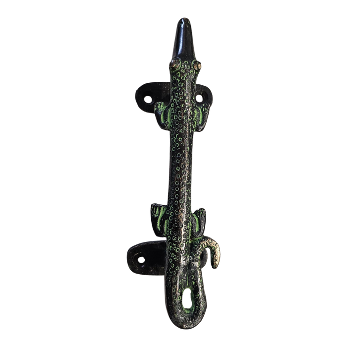 Green Long Crocodile Brass Handle