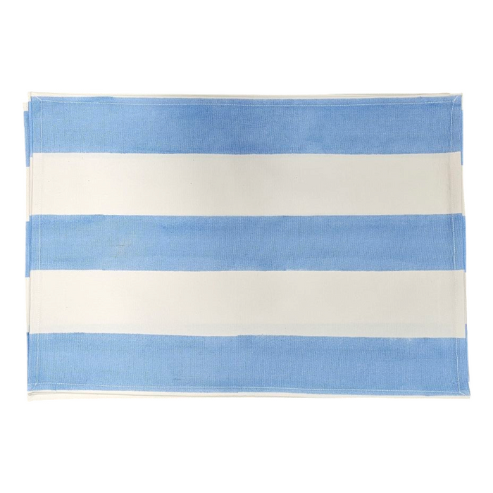 Block Print Cotton Placemats - Casper Stripes Design
