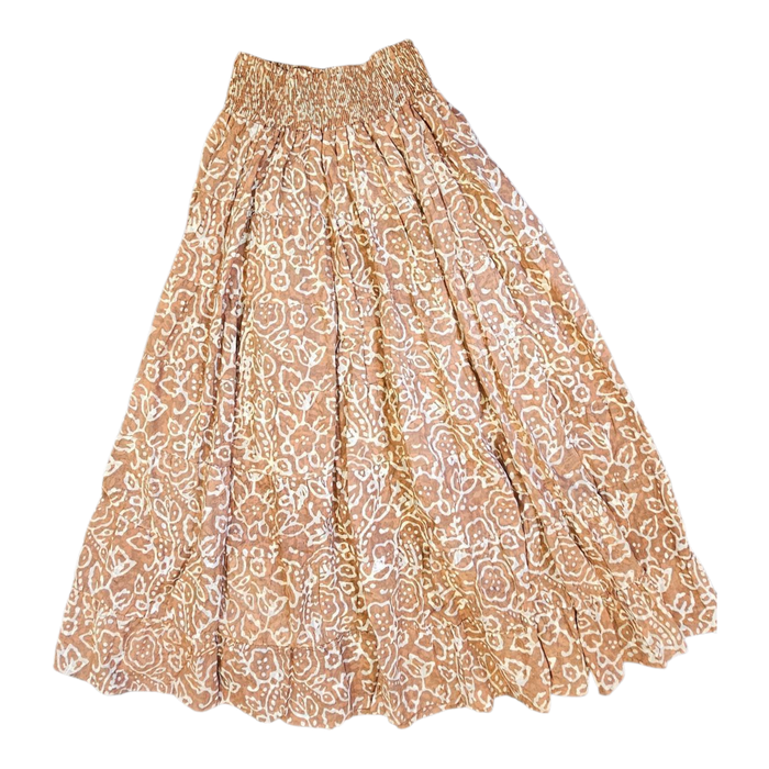 Dabu Print Cotton Skirt - Brown Sugar Design