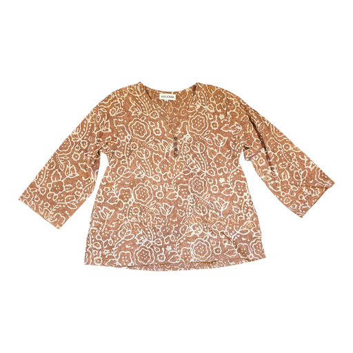 Dabu Print Cotton Top - Brown Sugar Design