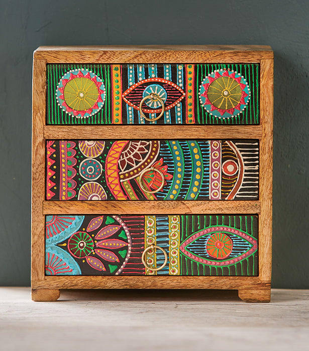 Sharifa Hand Painted 3 Drawer Chest