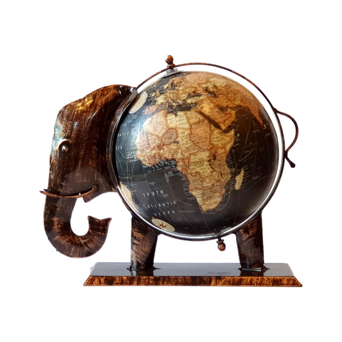 Handmade Black Elephant Globe Fair Trade from India