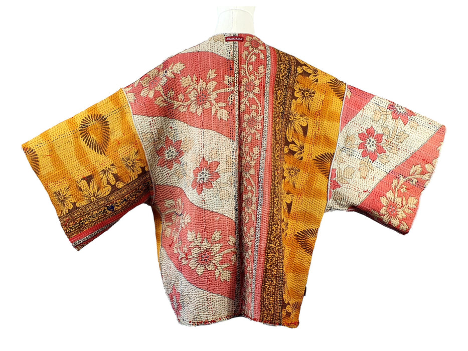 Vintage Cotton Kantha Kimono | Textile Art