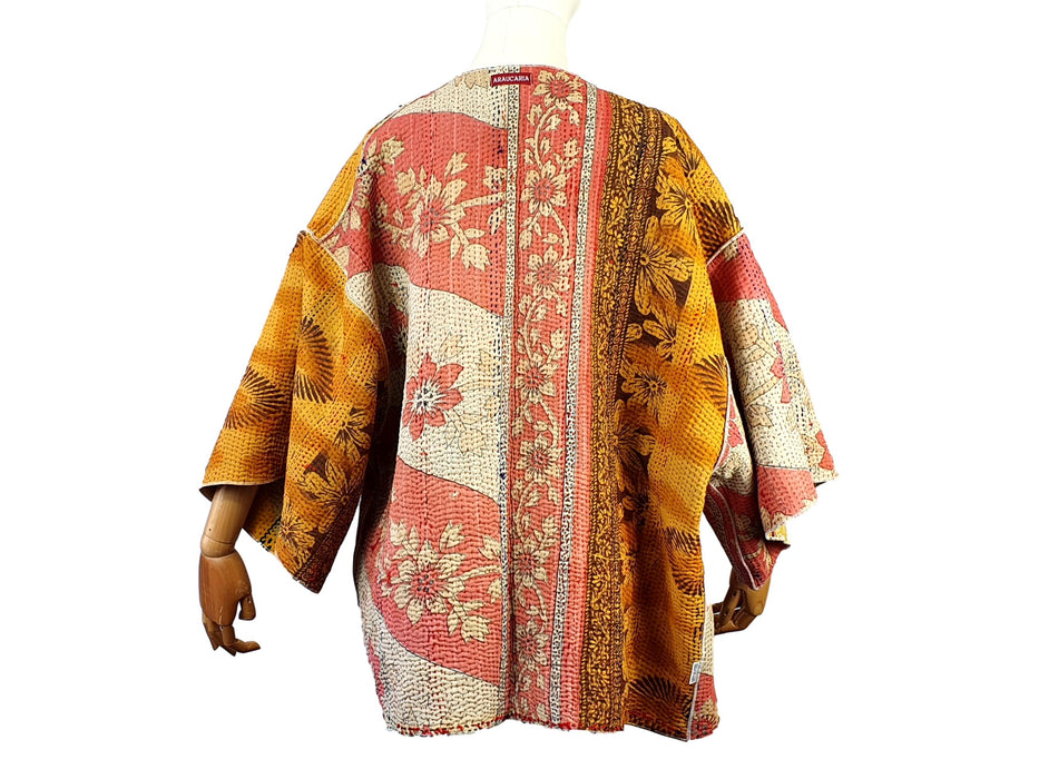 Vintage Cotton Kantha Kimono | Textile Art