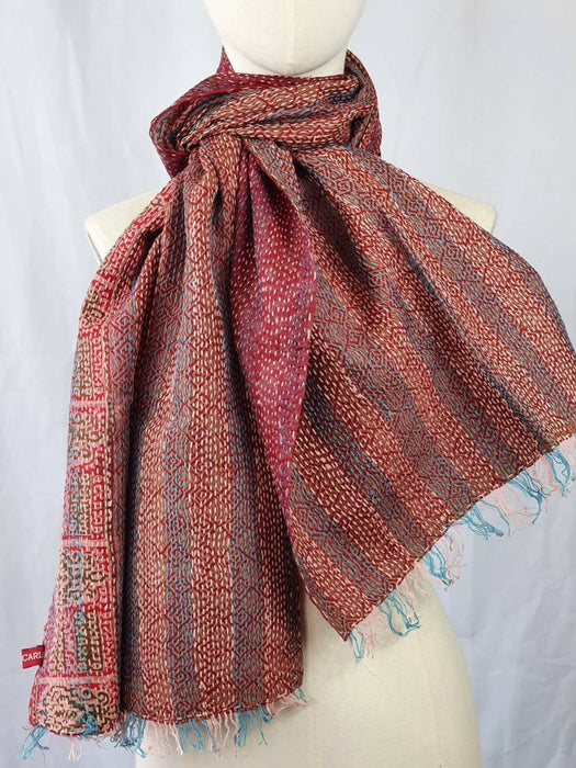 Reversible Silk Kantha Scarf