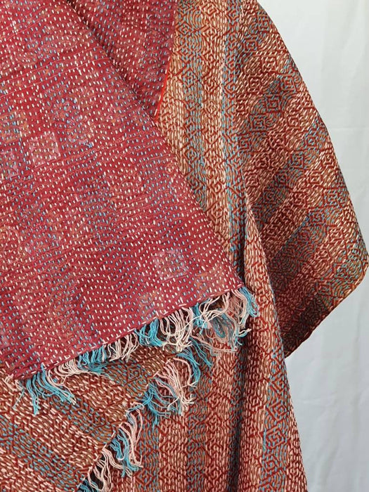 Reversible Silk Kantha Scarf