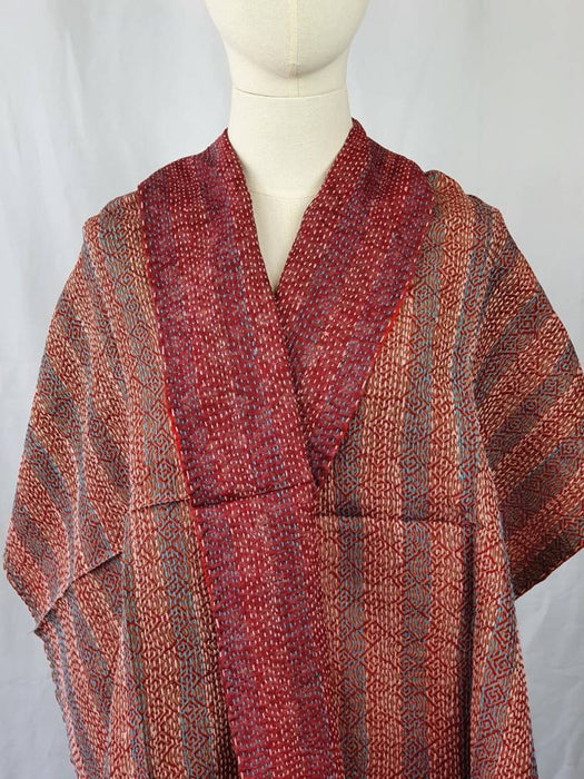 Reversible Silk Kantha Scarf