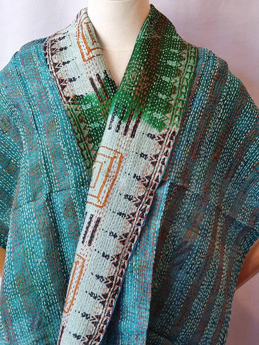 Reversible Silk Kantha Scarf