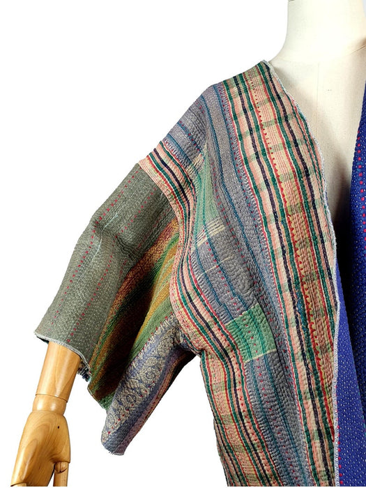 Vintage Cotton Kantha Kimono | Textile Art