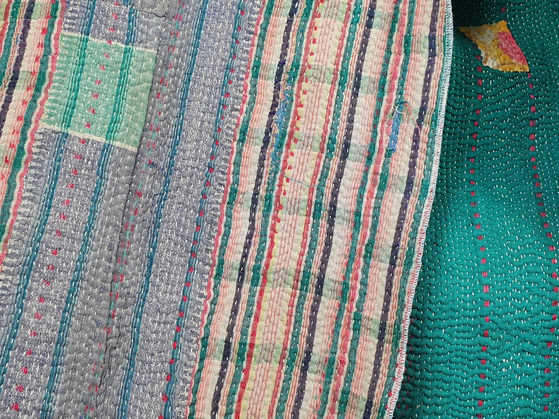 Vintage Cotton Kantha Kimono | Textile Art