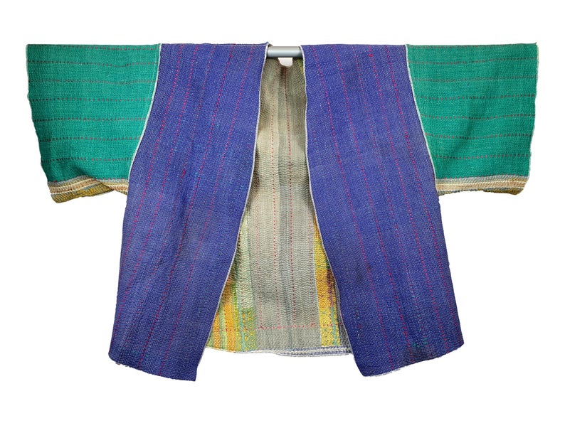 Vintage Cotton Kantha Kimono | Textile Art