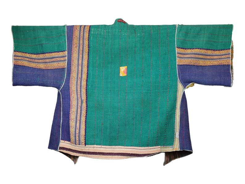 Vintage Cotton Kantha Kimono | Textile Art
