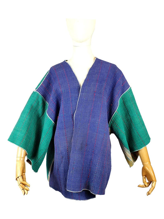 Vintage Cotton Kantha Kimono | Textile Art
