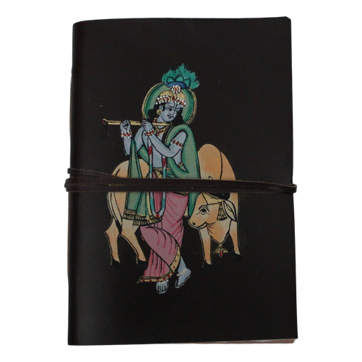 Krishna Leather-Bound Journal With Recycled Handmade Paper