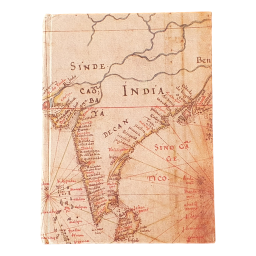 Old Map Of India Hardback Handmade Recycled Paper Notebook