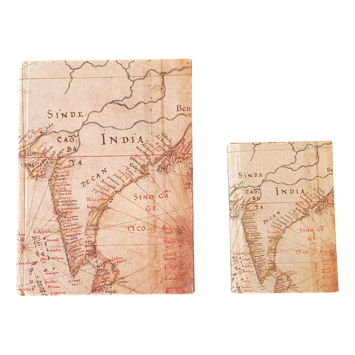 Old Map Of India Hardback Handmade Recycled Paper Notebook